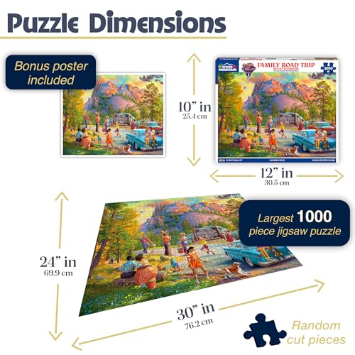 White Mountain Family Road Trip Mount Rushmore Puzzle 1000 Piece Jigsaw Puzzles for Adults and Families - Image 5