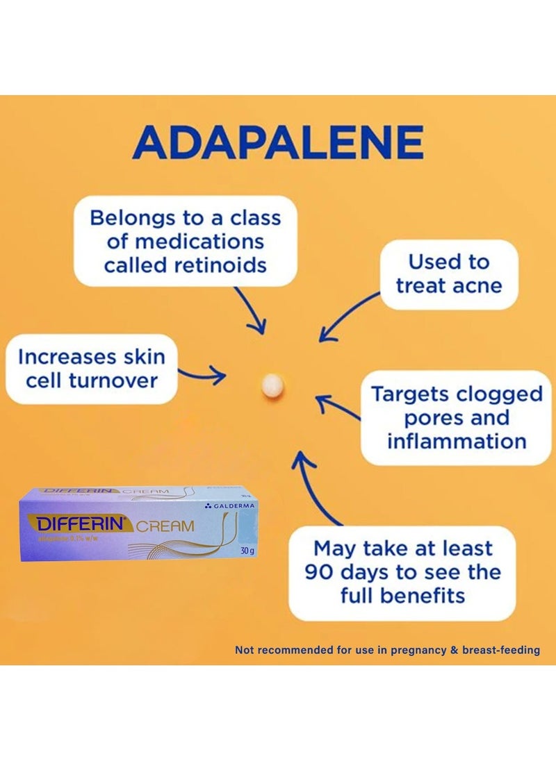 differin Cream Adapalene 0.1% w/w 30 G  - Image 2