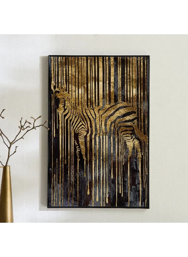 هوم بوكس لوحة فنية جدارية Cyprus Odean Zebra Abstract مؤطرة مع فويل - 60x90x2.8 سم