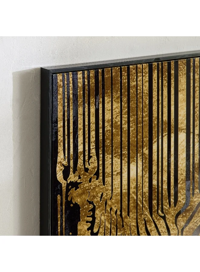 Home Box Cyprus Odean Zebra Abstract Framed Picture with Foil - 60x90x2.8 cm