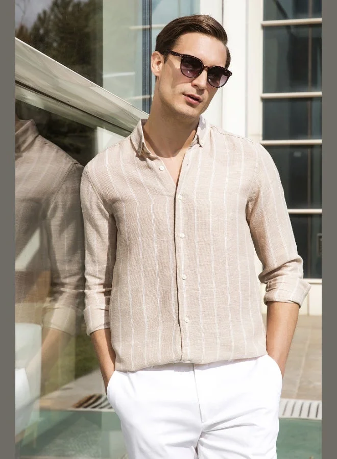 Buratti  Buratti Cotton Striped Regular Fit Button-down Collar Shirt Men's SHIRT CF21S112480 for Men | Best Price UAE