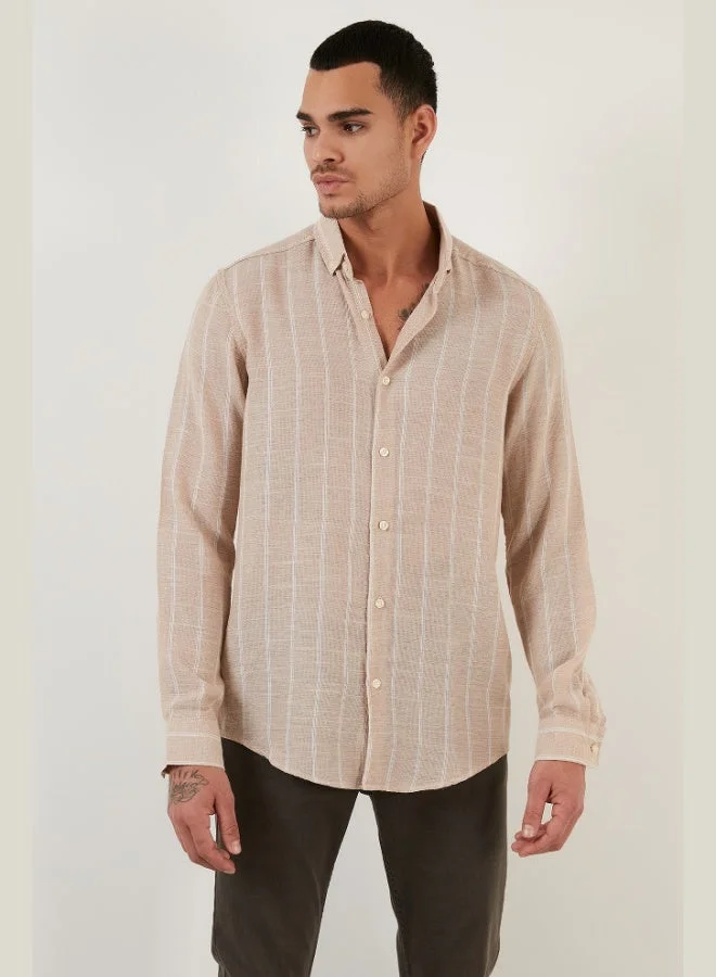 Buratti  Buratti Cotton Striped Regular Fit Button-down Collar Shirt Men's SHIRT CF21S112480 for Men | Best Price UAE