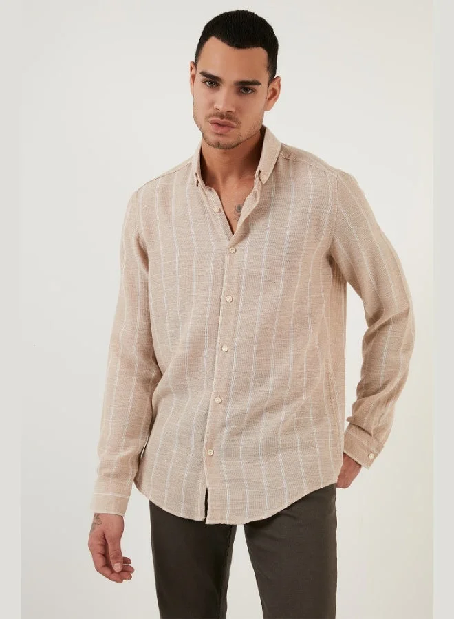 Buratti  Buratti Cotton Striped Regular Fit Button-down Collar Shirt Men's SHIRT CF21S112480 for Men | Best Price UAE