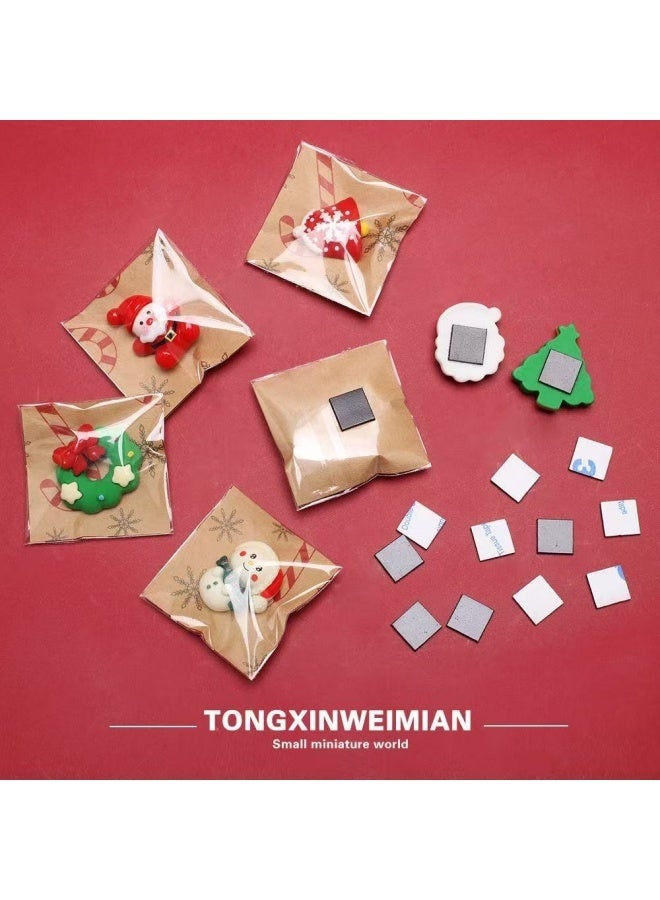 20 مغناطيس ثلاجة عيد الميلاد، ملصقات مغناطيسية بموضوع عيد الميلاد، مناسبة للثلاجات وغسالات الصحون والأبواب المعدنية وديكورات المنزل في العطلات الشتوية (تصاميم عشوائية). - Image 4