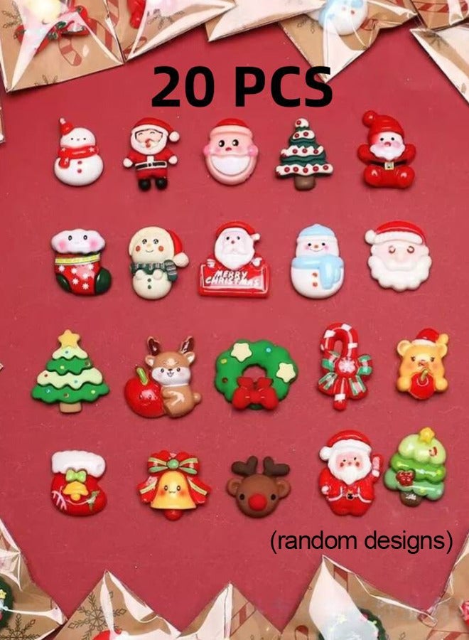 20 مغناطيس ثلاجة عيد الميلاد، ملصقات مغناطيسية بموضوع عيد الميلاد، مناسبة للثلاجات وغسالات الصحون والأبواب المعدنية وديكورات المنزل في العطلات الشتوية (تصاميم عشوائية). - Image 1