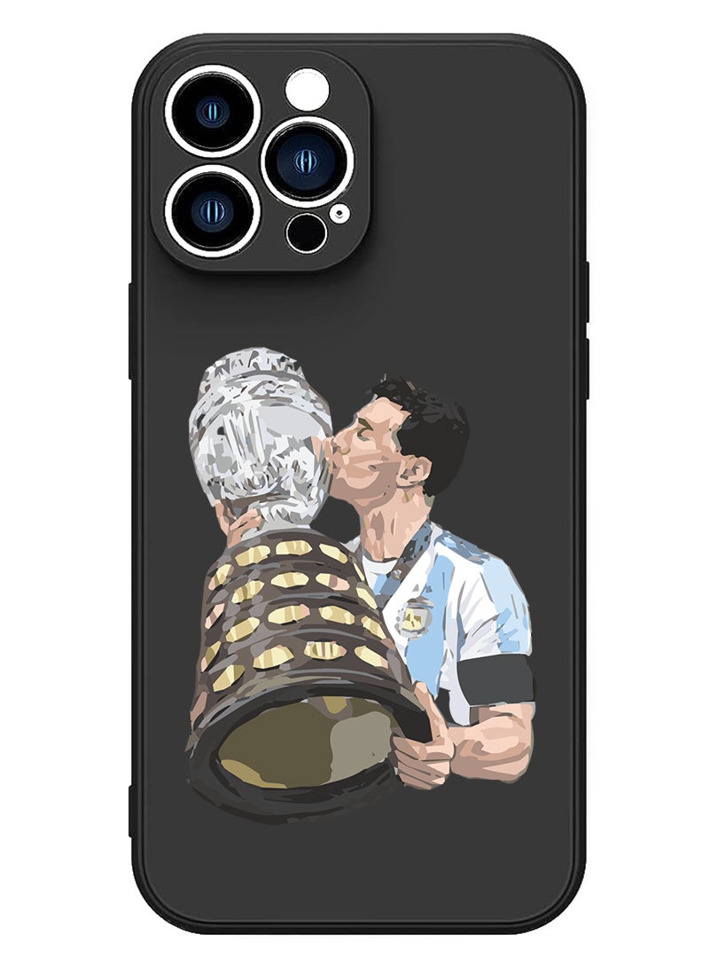 Theodor Protective Slim Fit Case Liquid Silicone Cover with Full Body Protection Anti-Scratch Shockproof Case For iPhone 13 Pro Black  - Mickey Kissing - Image 1