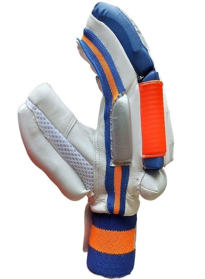 THRAX ST 1800 Cricket Batting Gloves Men’s Right Hand White Orange Blue - Image 4