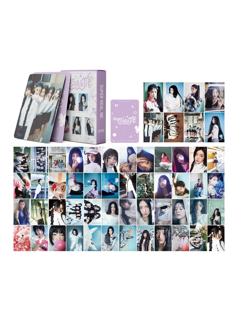 NIBEMINENT 55 Pcs Kpop ILLIT SUPER REAL MINJU Lomo Cards Card For Fans Collection Gifts - Image 1