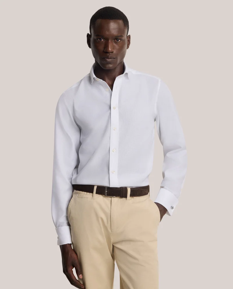 كاميتشسما Non-Iron Royal Oxford White Slim Shirt