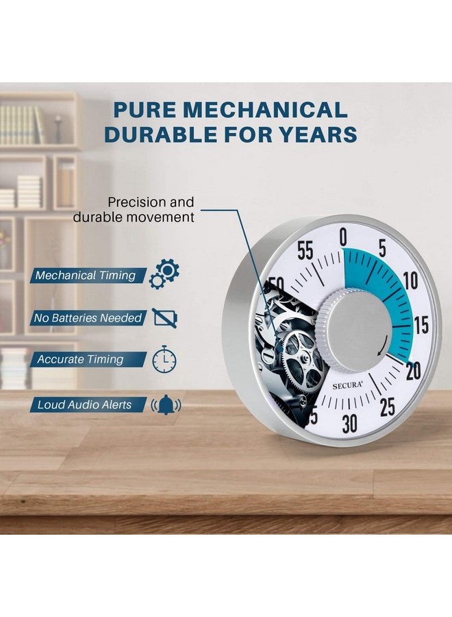 سيكورا مؤقت سيكورا البصري 60 دقيقة، مؤقتات عد تنازلي ميكانيكية مقاس 6 بوصات للتدريس والاجتماعات والطهي والعمل - مؤقت للأطفال مع دعامة مغناطيسية وأرجل قابلة للطي وفتحة تعليق (أزرق) - Image 3