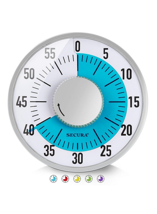سيكورا مؤقت سيكورا البصري 60 دقيقة، مؤقتات عد تنازلي ميكانيكية مقاس 6 بوصات للتدريس والاجتماعات والطهي والعمل - مؤقت للأطفال مع دعامة مغناطيسية وأرجل قابلة للطي وفتحة تعليق (أزرق) - Image 1