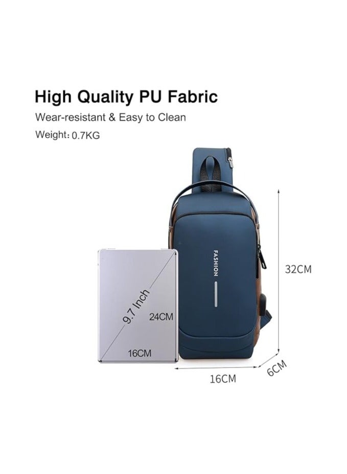 Unisex Shoulder Bag blue - Image 4
