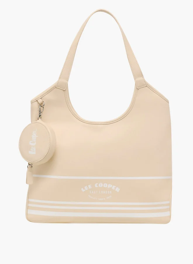 Lee Cooper Printed Tote Bag with Coin Purse and Zip Closure