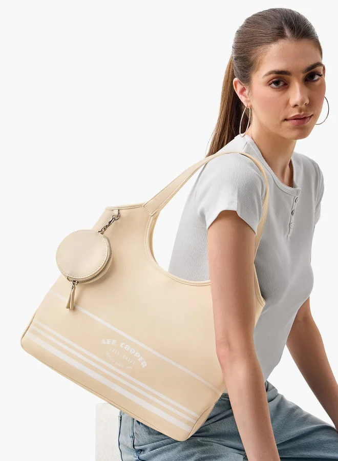 Lee Cooper Printed Tote Bag with Coin Purse and Zip Closure