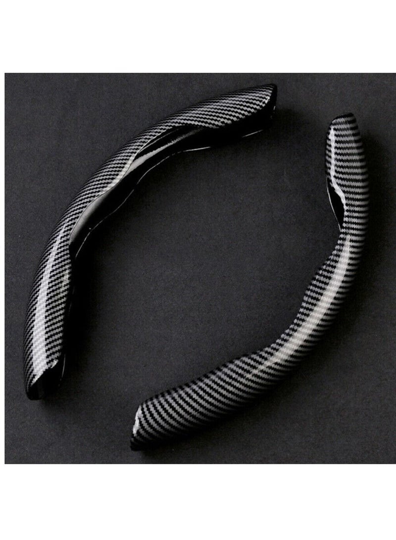 Yuwell Carbon Fiber Steering Wheel Cover For Unisex Safe And Non Slip Car Steering Cover Universal Fit Car Steering Wheel Protector Carbon Texture For Auto Truck Van SUV Black  - Image 2