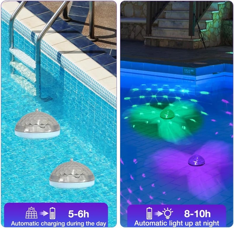 2 Pack Solar Floating Jellyfish Pool Lights, 7-Color Changing Waterproof - Image 3