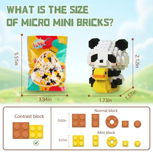 HIGH GODO 12Pack Pandas Party Favors Building Set 1977PCS Cute Animals Set for Goodie Bag Stuffers Classroom Prizes Party Favors Birthday Gift for Teens 14 Not Compatible with Major Brand - Image 5
