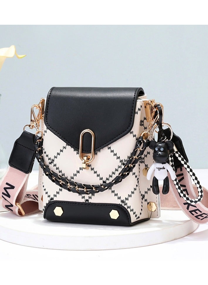 WAOKN Women's Hand Woven Chain Shoulder Bag Ladies PU Leather And High Quality Hardware Handbag Tote Bags Clutch Bag Premium Dress Crossbody Bags Sling Bag Side Bag Carry Bag