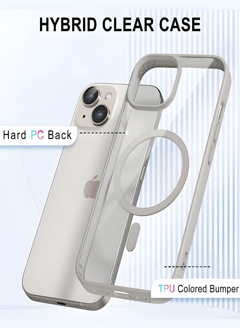 Magsafe Case for iPhone 14 Magsafe Clear Cover Magnetic Wireless Charging Support, Shockproof Protection, Scratch-Resistant for iPhone 14 - Natural  Titanium - Image 2