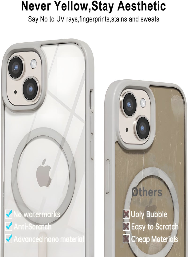 Magsafe Case for iPhone 14 Magsafe Clear Cover Magnetic Wireless Charging Support, Shockproof Protection, Scratch-Resistant for iPhone 14 - Natural  Titanium - Image 3