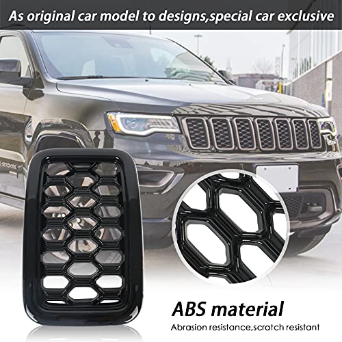 SPORTULI 7PCS Glossy Black Honeycomb Mesh Front Grill Inserts kits Replace for 2017-2021 Jeep Grand Cherokee - Image 3