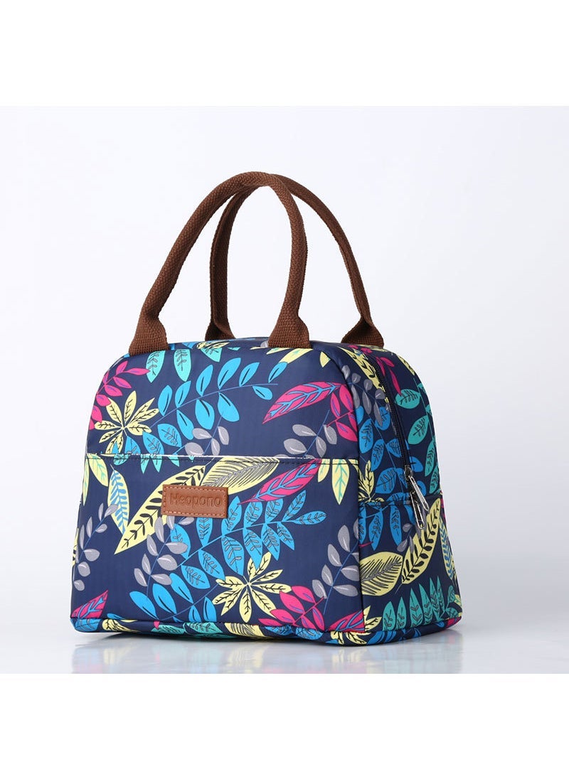 Large Oxford Insulated Tote New Floral Lunch Bag Women Large leaves 