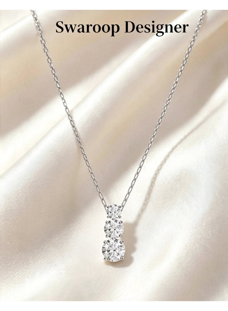 Swaroop Designer Attract Trilogy Pendant Necklace for Women - Image 1