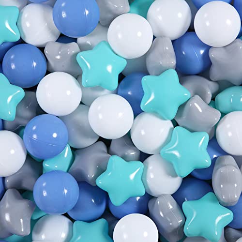 STARBOLO Star Ball Pit Balls for Toddlers 100pcs Pastel Colors Phthalate Free BPA Free NonToxic Crush Proof Play Balls Play Tent Pool Playhouse Playpen Party Decoration - Image 1