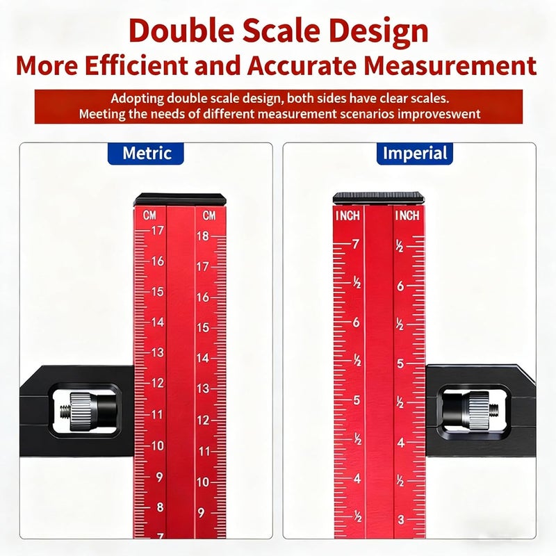 Precise Height and Depth Measuring Gauge Metric English Scale Accurate Measurement Up to 1000mm Ranges for Various Applications Aluminum Gauge - Image 5