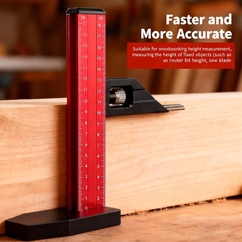 Precise Height and Depth Measuring Gauge Metric English Scale Accurate Measurement Up to 1000mm Ranges for Various Applications Aluminum Gauge - Image 2