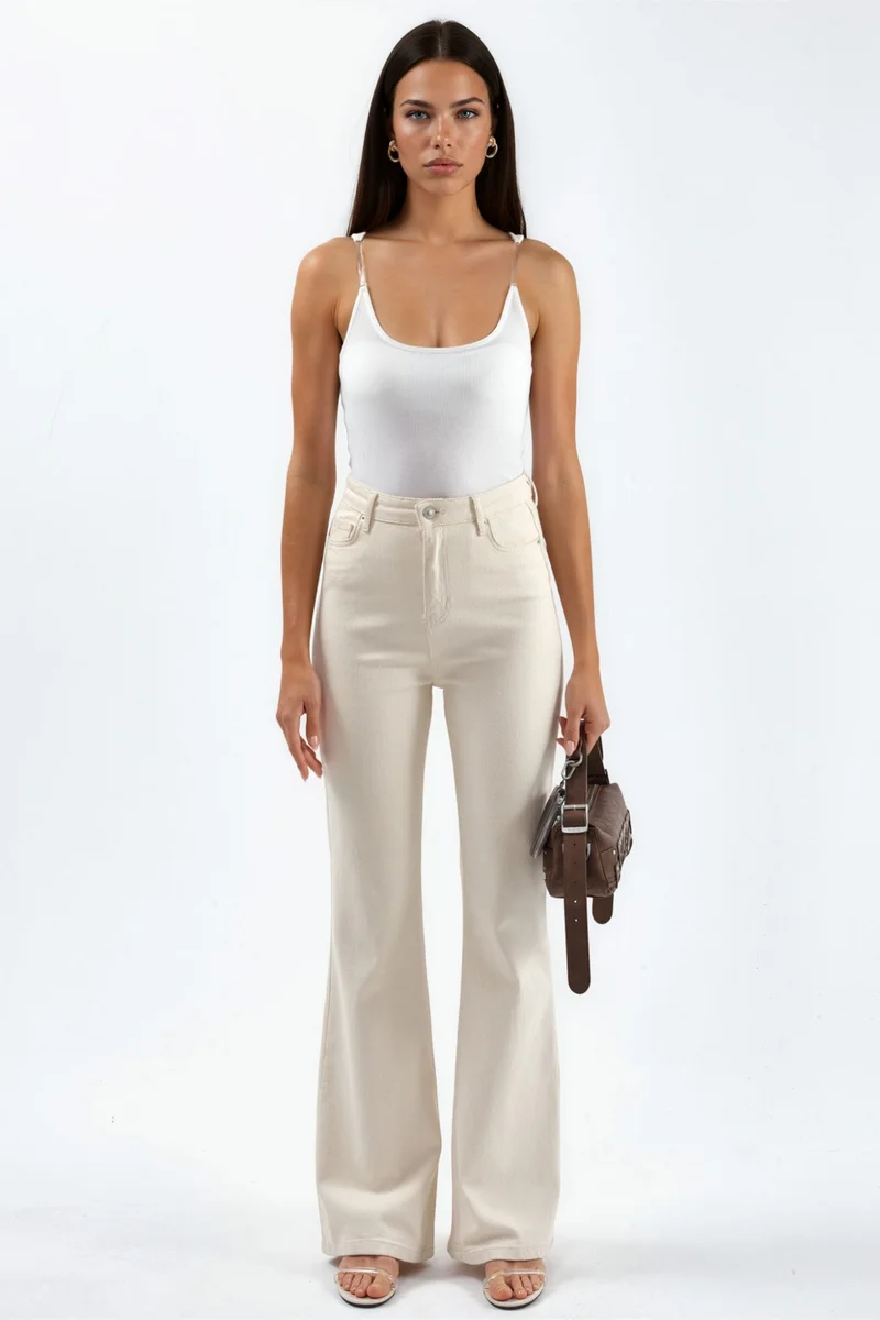 Hiccup White Invisible Strap Tank Top for Women | Best Price UAE