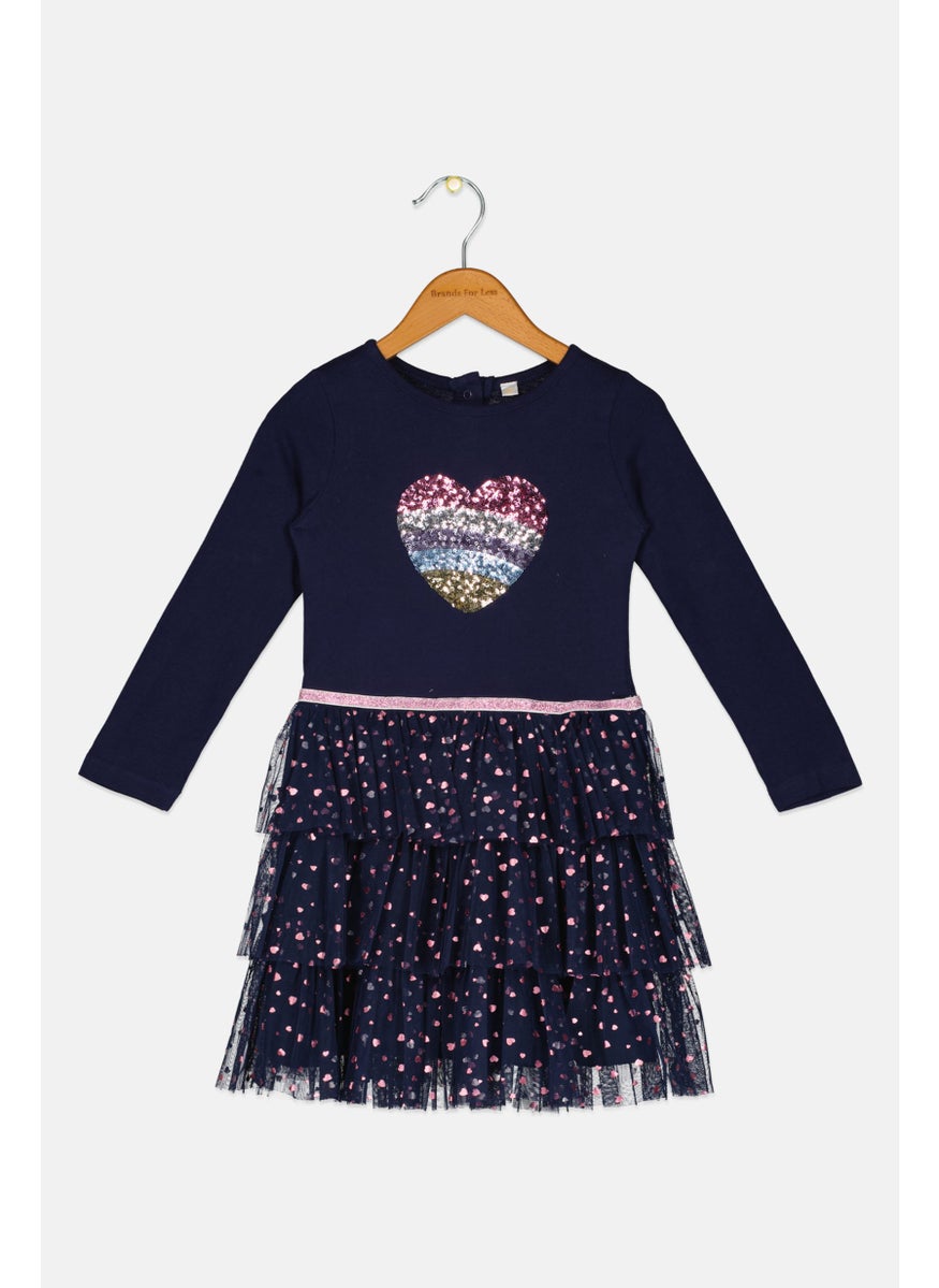 Toddlers Girl Round Neck Long Textured Dress, Navy - pzsku/ZAE9311F9A9DC3F92058AZ/45/_/1737728126/62e58d7f-b332-46cf-a358-c85522b06645