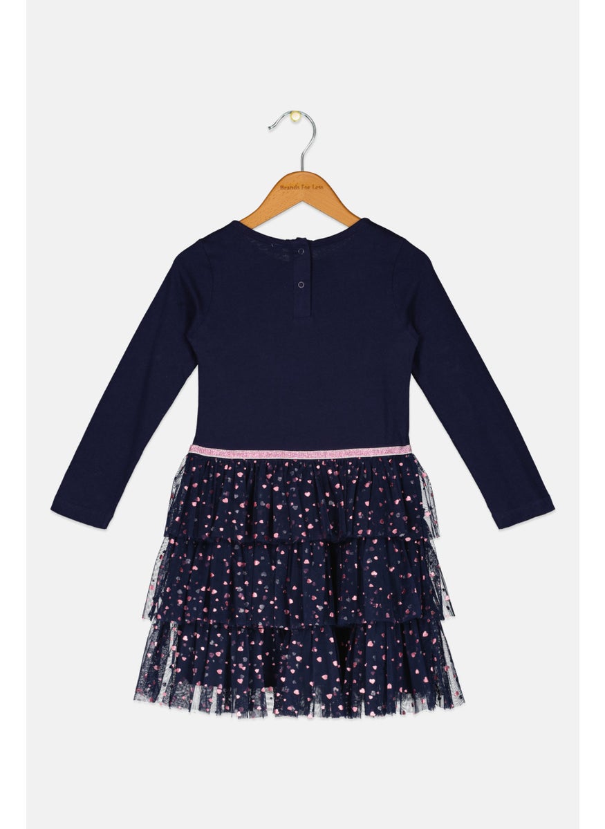 Toddlers Girl Round Neck Long Textured Dress, Navy - pzsku/ZAE9311F9A9DC3F92058AZ/45/_/1737728129/77944b50-9937-4d11-9eea-605696423e13