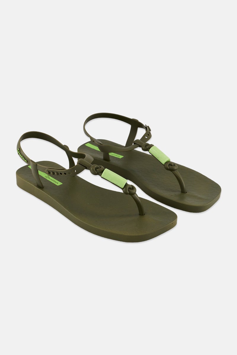 Ipanema Women Snap Slippers, Olive - Image 1