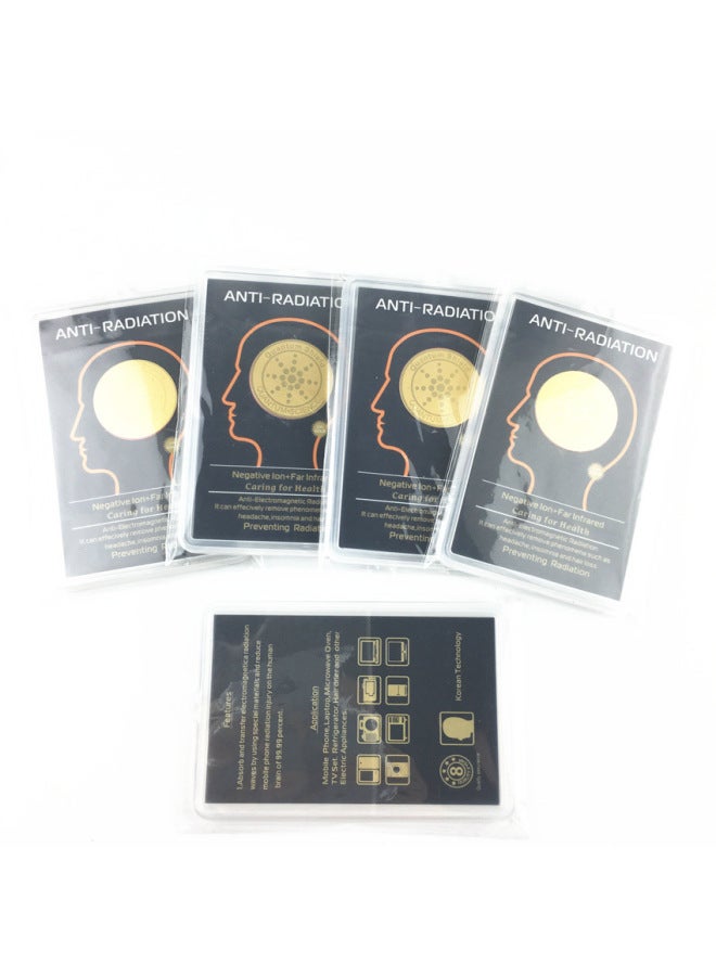 24K Sunflower Pattern Energy Mobile Phone Sticker/anti-radiation Mobile Phone Sticker Plastic Box-Color:Gold - Image 5