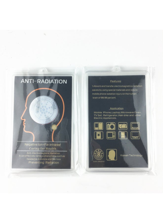 24K Sunflower Pattern Energy Mobile Phone Sticker/anti-radiation Mobile Phone Sticker Plastic Box-Color:Gold - Image 3