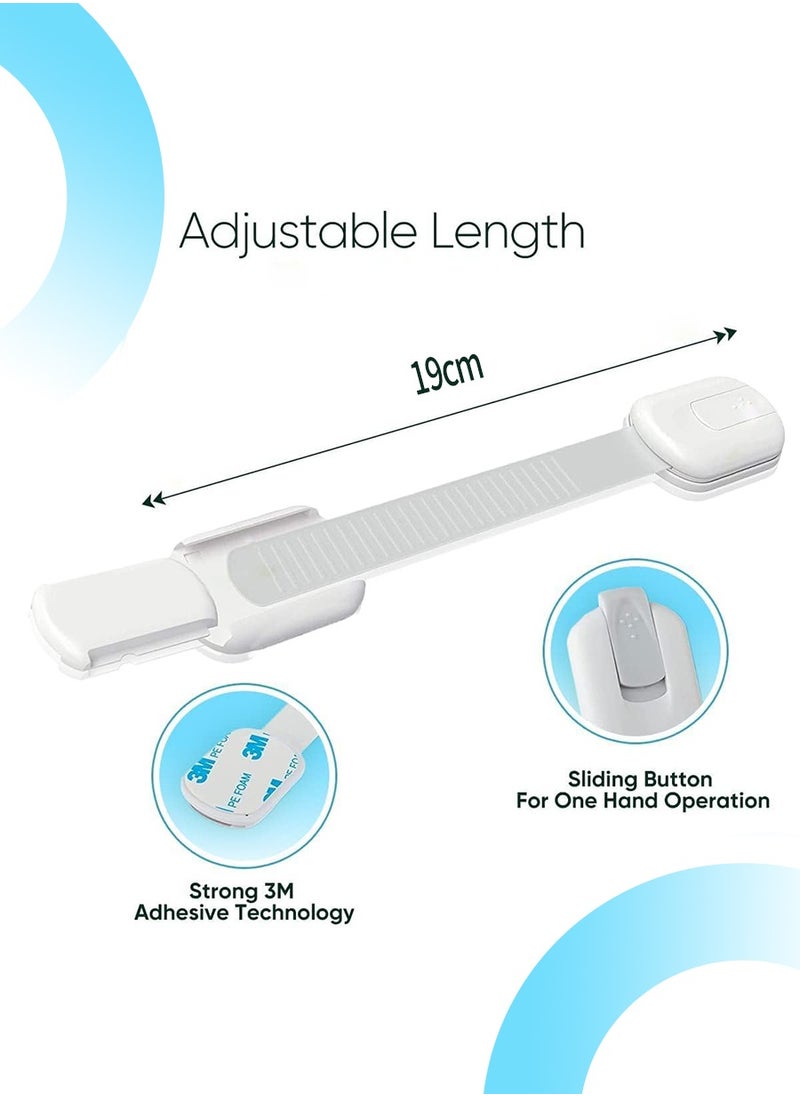 Child Safety Latches (6-Pack) | Cabinet Locks Baby Proofing| Baby Proofing set Strong and adjustable child locks suitable to lock door, fridge, toilet seat, cabinet, drawer, window, and oven