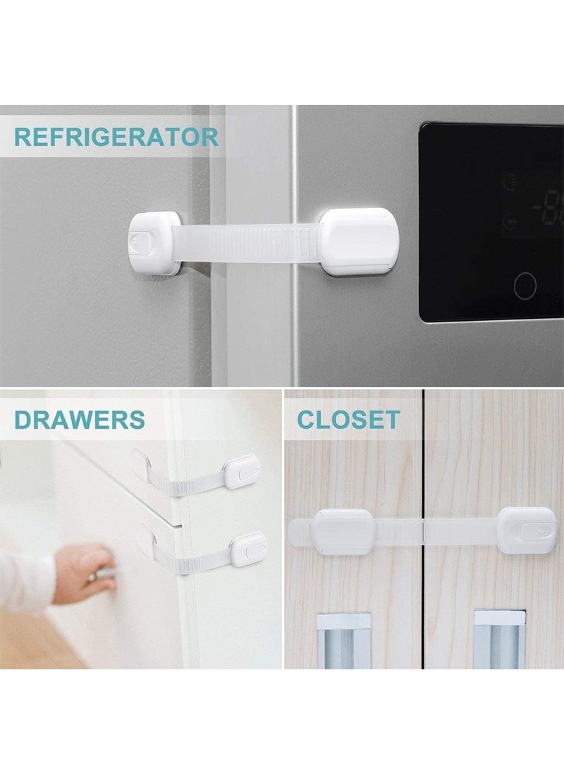 Child Safety Latches (6-Pack) | Cabinet Locks Baby Proofing| Baby Proofing set Strong and adjustable child locks suitable to lock door, fridge, toilet seat, cabinet, drawer, window, and oven