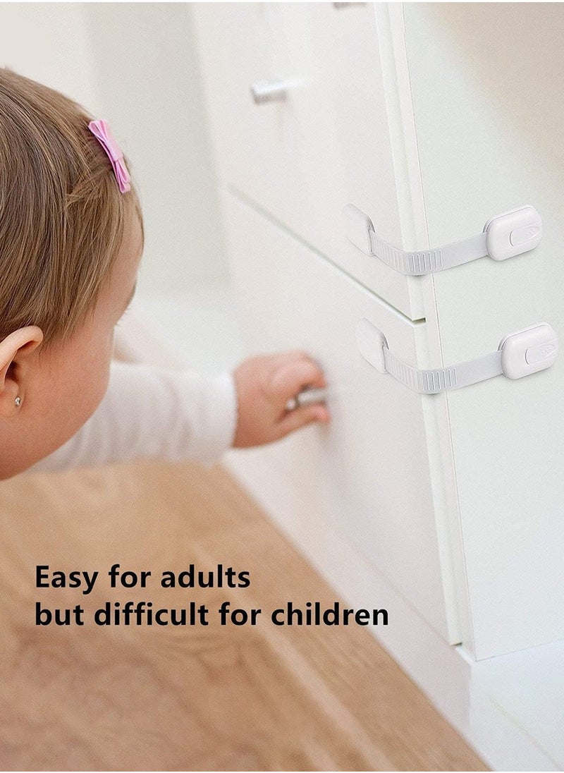 Child Safety Latches (6-Pack) | Cabinet Locks Baby Proofing| Baby Proofing set Strong and adjustable child locks suitable to lock door, fridge, toilet seat, cabinet, drawer, window, and oven