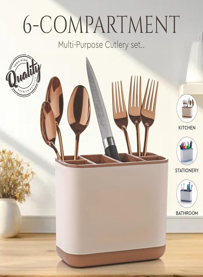 Ebbstone Plastic Spoon Holder Stand for Kitchen | Cutlery Holder for Kitchen Countertop | Cutlery Stand & Spoon Organizer | Rustproof Durable Utensil Holder for Knives, Spatula & Spoons - Image 2