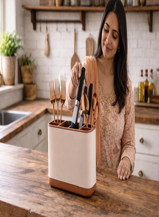 Ebbstone Plastic Spoon Holder Stand for Kitchen | Cutlery Holder for Kitchen Countertop | Cutlery Stand & Spoon Organizer | Rustproof Durable Utensil Holder for Knives, Spatula & Spoons - Image 4