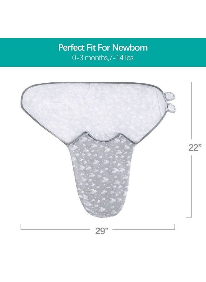 Biloban - Baby Swaddles 03 Months For Boy Girls Baby Swaddle Newborn Swaddle Cotton Adjustable Swaddle Blanket Lovely Grey Print 2 Pack - Image 1