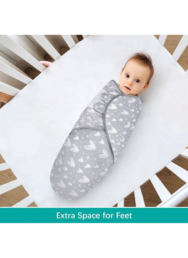 Biloban - Baby Swaddles 03 Months For Boy Girls Baby Swaddle Newborn Swaddle Cotton Adjustable Swaddle Blanket Lovely Grey Print 2 Pack - Image 1