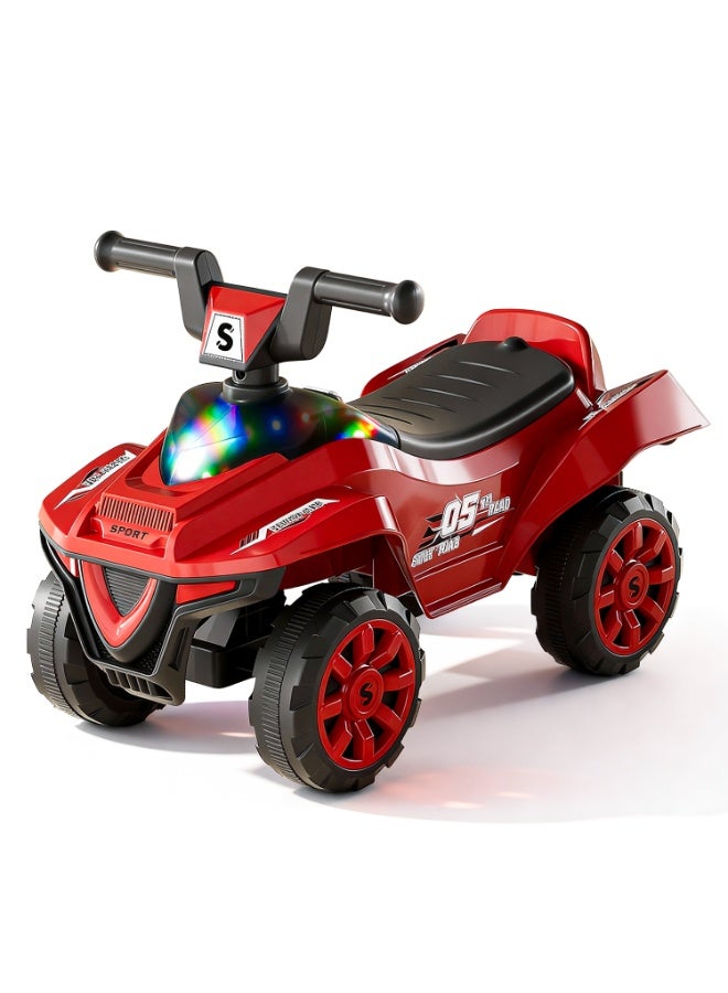 بيبي سيارة بايبي بازي للأطفال، سيارة أطفال قابلة للركوب بمقبض دفع، أضواء، موسيقى ومقعد واسع | سيارة دفع للأطفال الرضع | سيارة دفع للأطفال من عمر سنة إلى 3 سنوات (أحمر) - Image 1