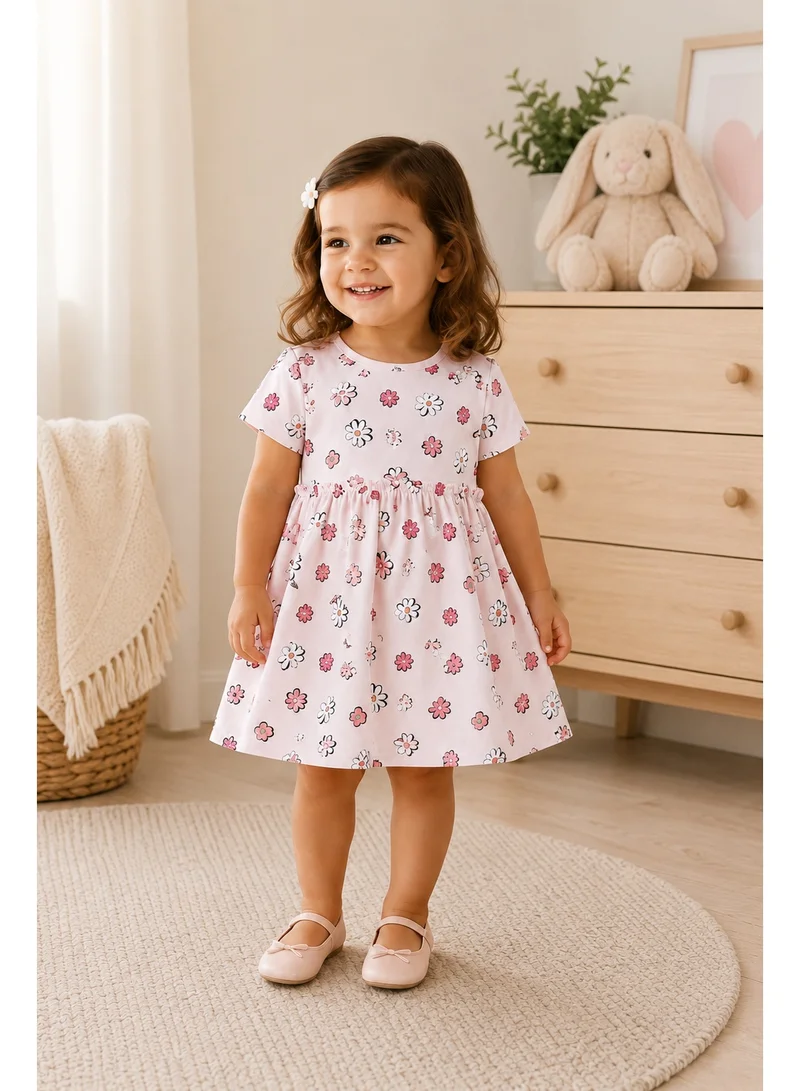 Victor And Jane Pack Of 2 Girls Puff Sleeve Cotton Dress – Solid & Floral Summer Daywear for Women | Best Price UAE