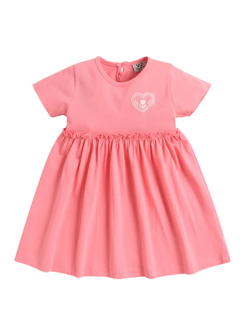 Victor And Jane Pack Of 2 Girls Puff Sleeve Cotton Dress – Solid & Floral Summer Daywear for Women | Best Price UAE