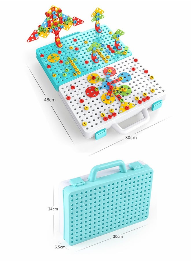 GROIC - Learning Toy Building Blocks, Drill And Screwdriver Tool Set Puzzle For Kids, Educational Games For Kids, Early Education Building Blocks - Image 1