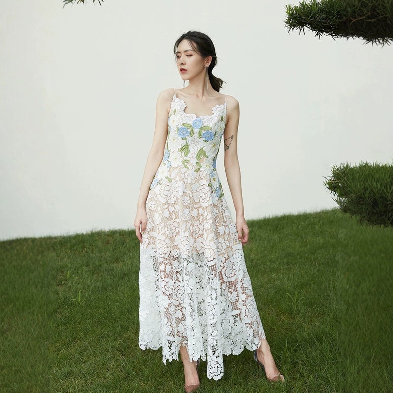 Women's Lace Strap Maxi Dress - Image 1