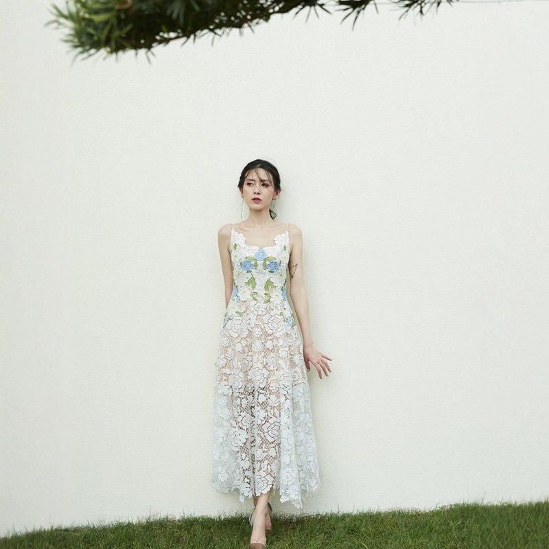 Women's Lace Strap Maxi Dress - Image 2