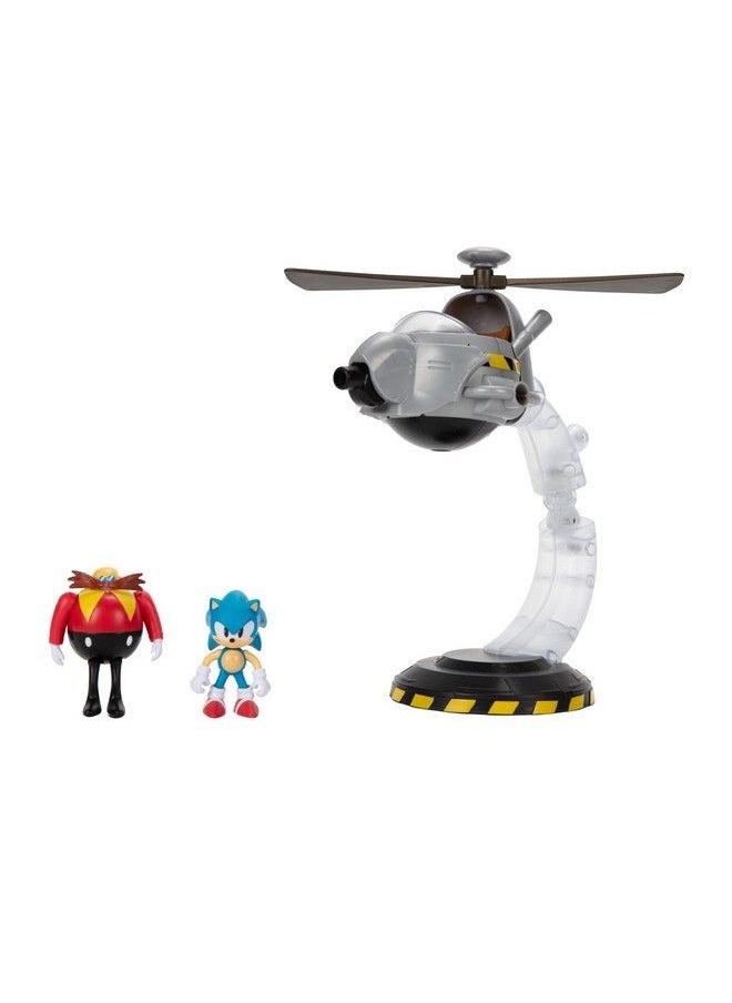 Sonic The Hedgehog - Egg Mobile Battle Set With Sonic & Dr. Eggman 2.5 Inch Action Figures Includes 14 Unique Pieces - Image 1